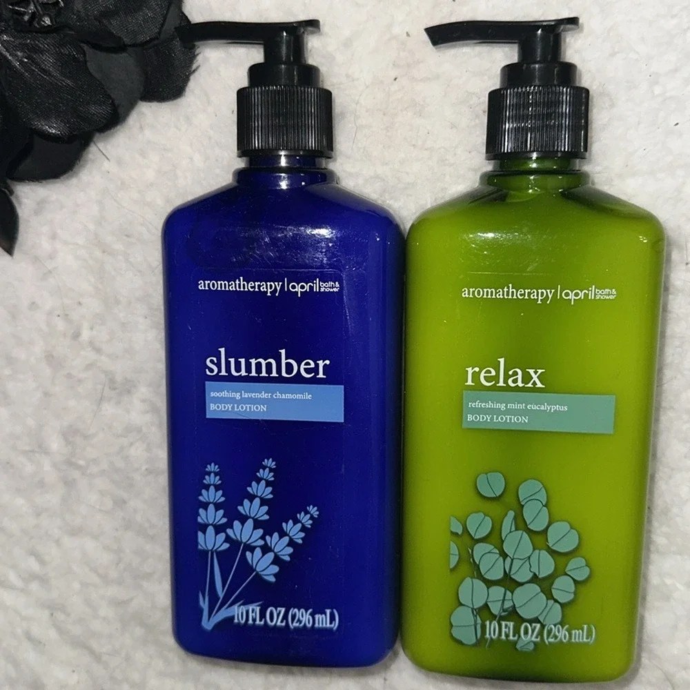 April Bath & Shower Aromatherapy Body Lotion Set Slumber Relax Lavender Mint